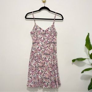 Talula Aritzia Floral V-Neck Spaghetti Strap Fit and Flare Skater Dress